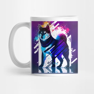 Shiba Inu Synthwave Retro Art Mug